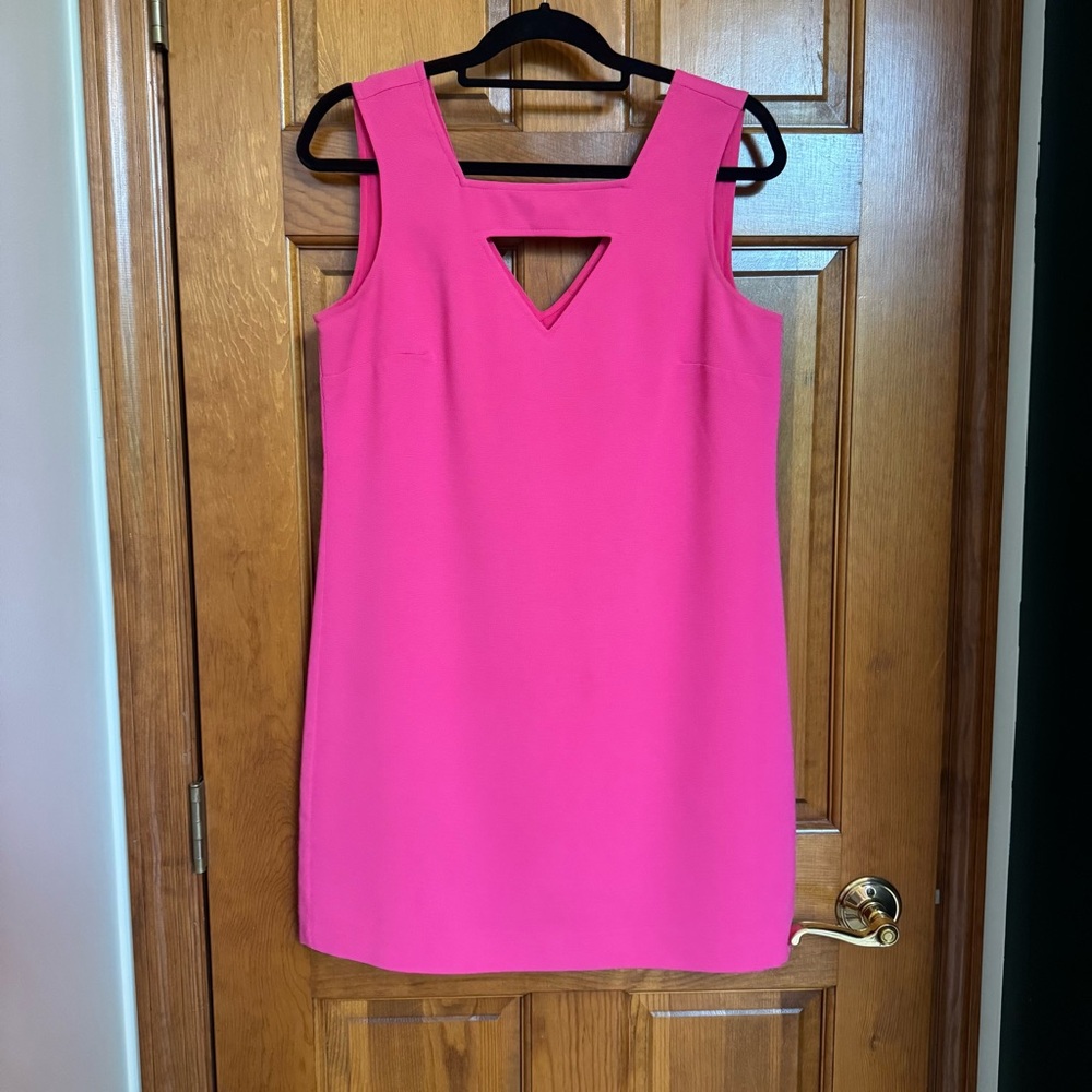 🔥 SALE! 5 for $20 🛍️ Banana Republic Pink Sleeveless Shift Dress Triangle Neck